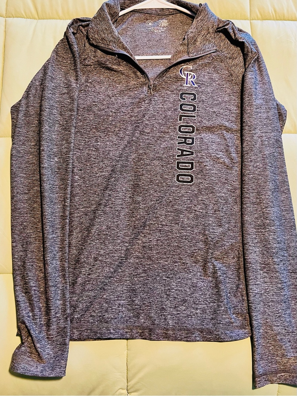 Colorado Rockies Women's Gray Quarter-Zip Pullover Hoodie